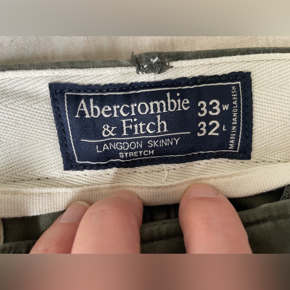 Abercrombie Men’s Landon Skinny Stretch Army Fatigue Zipper Cargo Pants 33W 32L - Picture 4 of 6